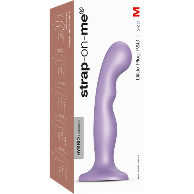 Strap-On-Me - G-spot En P-spot Dildo - Metallic Lila - Maat M