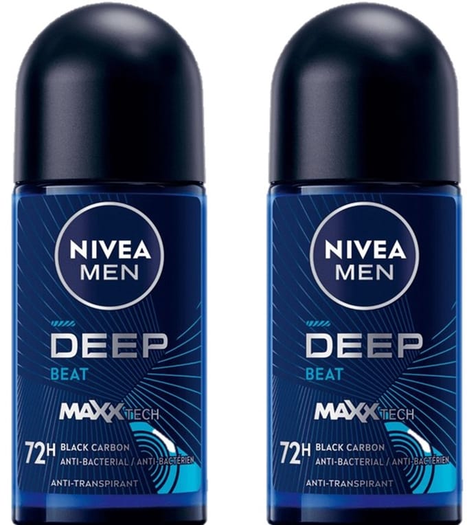 Nivea Deo Roller Men – Deep Black Carbon Beat 2 x 50 ml