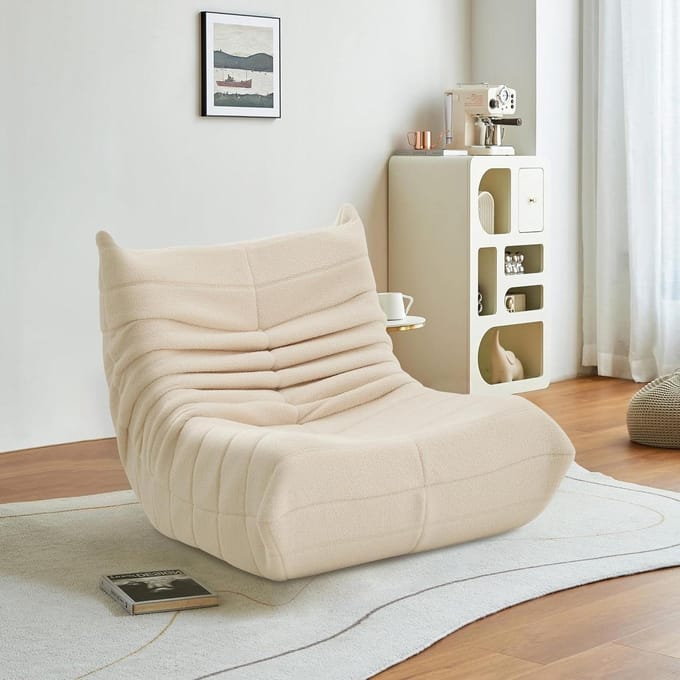 Vloerstoel - Zitzak Bank - Ontspannen Thuis - Ergonomisch Ontwerp - 91 cm Breed - Beige