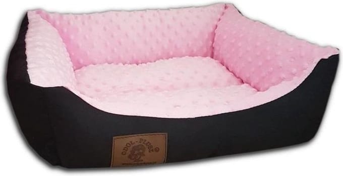 Hondenmand - S - kleine hond - 50 x 40 cm - roze minky dot - hondenbed