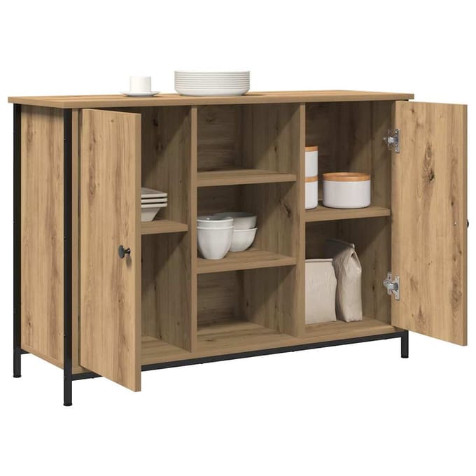 vidaXL - Dressoir - Artisan - Eiken - 100 - x - 35 - x - 70 - cm