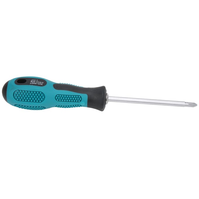 H5X75mm Tournevis Double Usage Plat Cruciforme Manche Antidérapant Tournevis Outil à Main blue