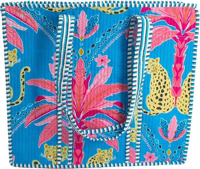 StarGems - Strandtas - Katoen - Rits - Blauwe Palm