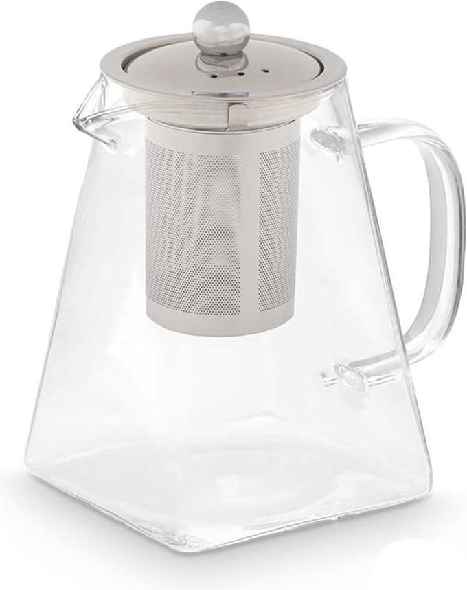 Vivalto Design Theepot - 800 ml - glas - transparant - deksel/handvat/infuser - theekan