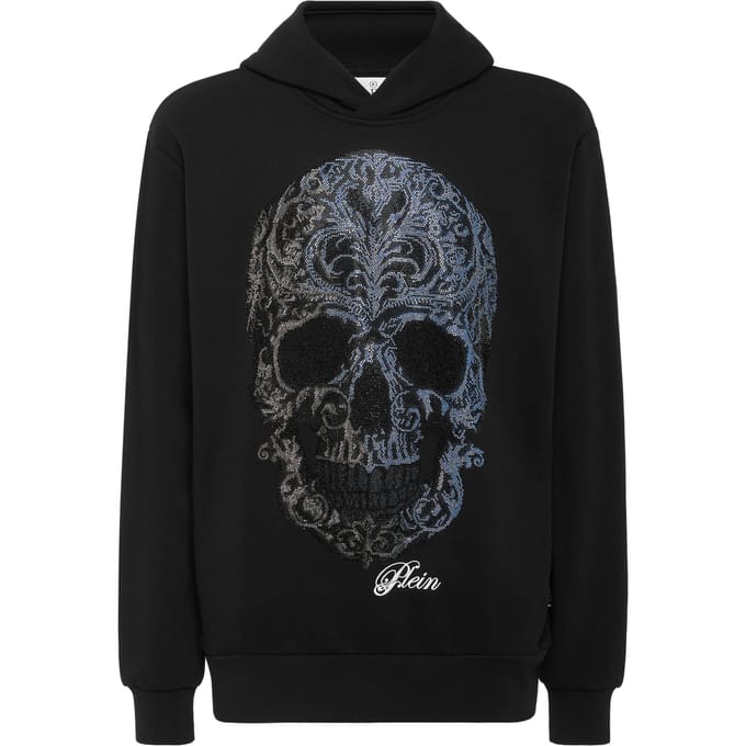 Fleece Hoodie Sweatshirt Degrade' Skull