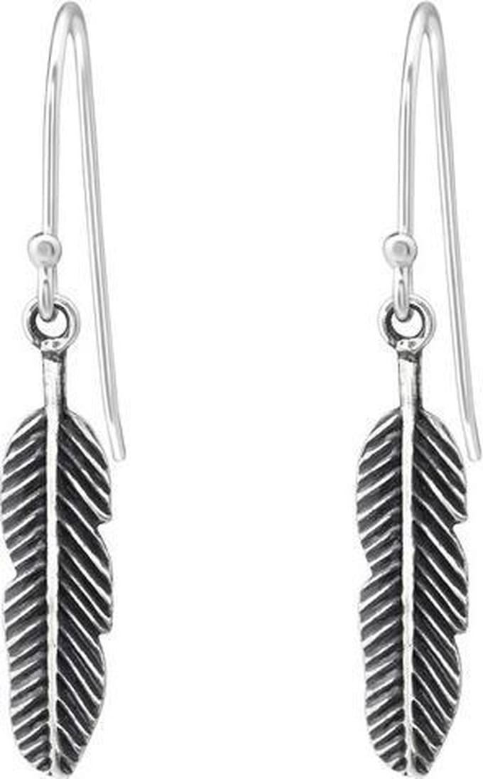 Montebello Oorbellen Bianne - 925 Zilver E-Coating - Veer - 5x18mm