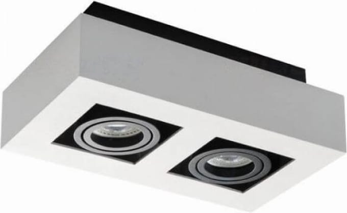 Moderne plafondspot tweevoudig wit 26833