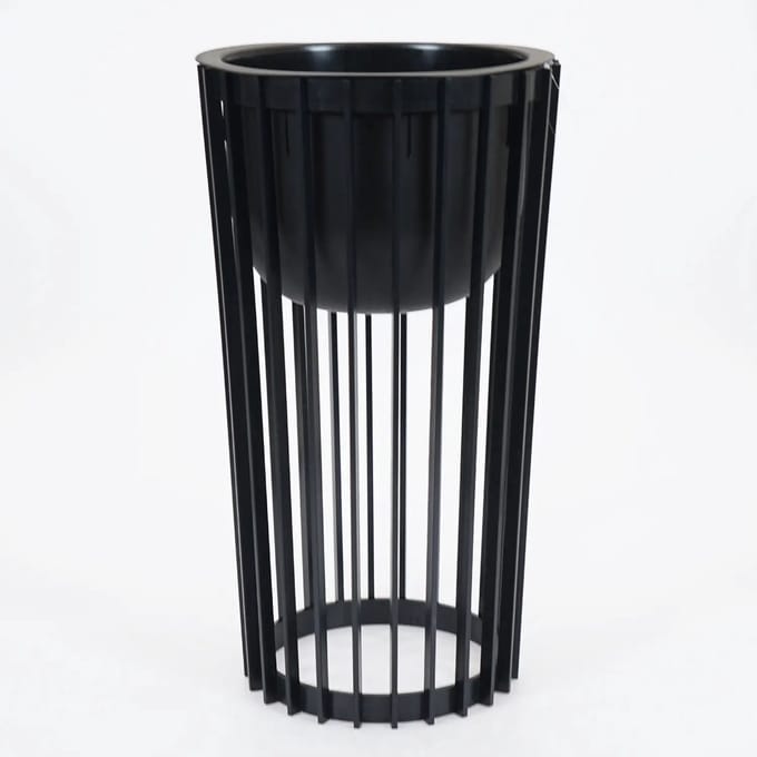 Vita bloempot Standy 2 zwart incl. standaard