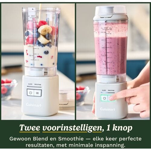 Cuisinart - Blast&GO To-Go Blender - Draagbare Blender - 20.000 RPM Motor - 500ml Beker - USB Oplaadbaar