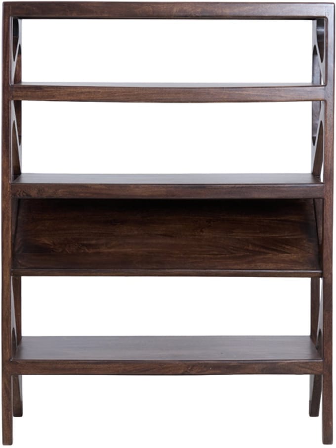 Light&living Kast open 120x40x160 cm YUKI mango hout chocolade bruin+glas