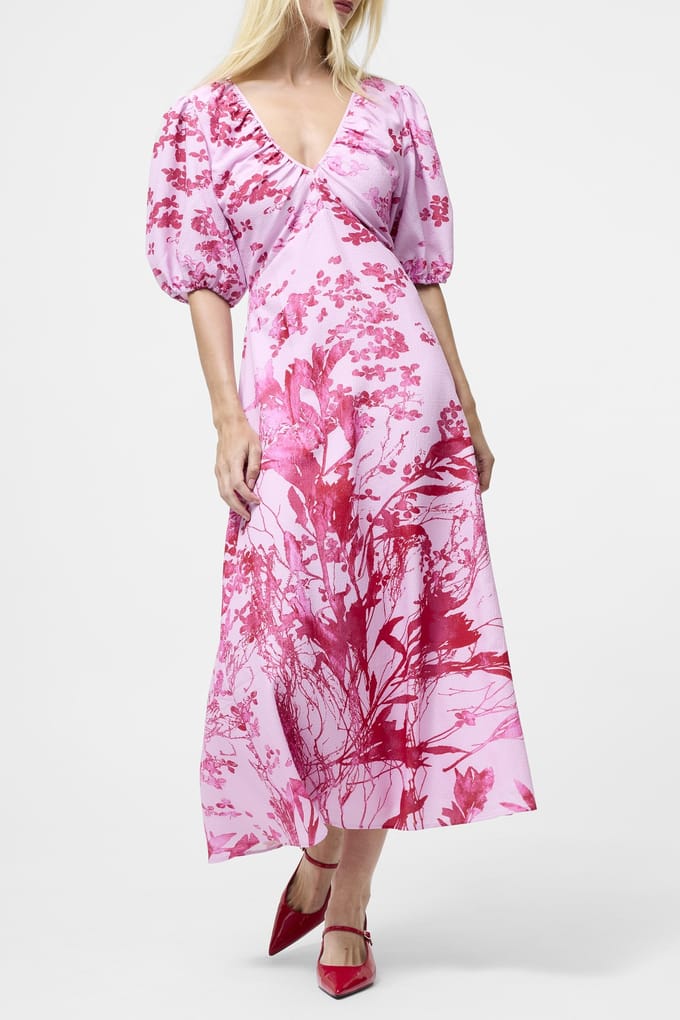 French Connection Isla Odette Twist Neck Tea Drs Violet Pink Multi Taglia: 18 | Maxi abiti Outlet | Donna | Rosa