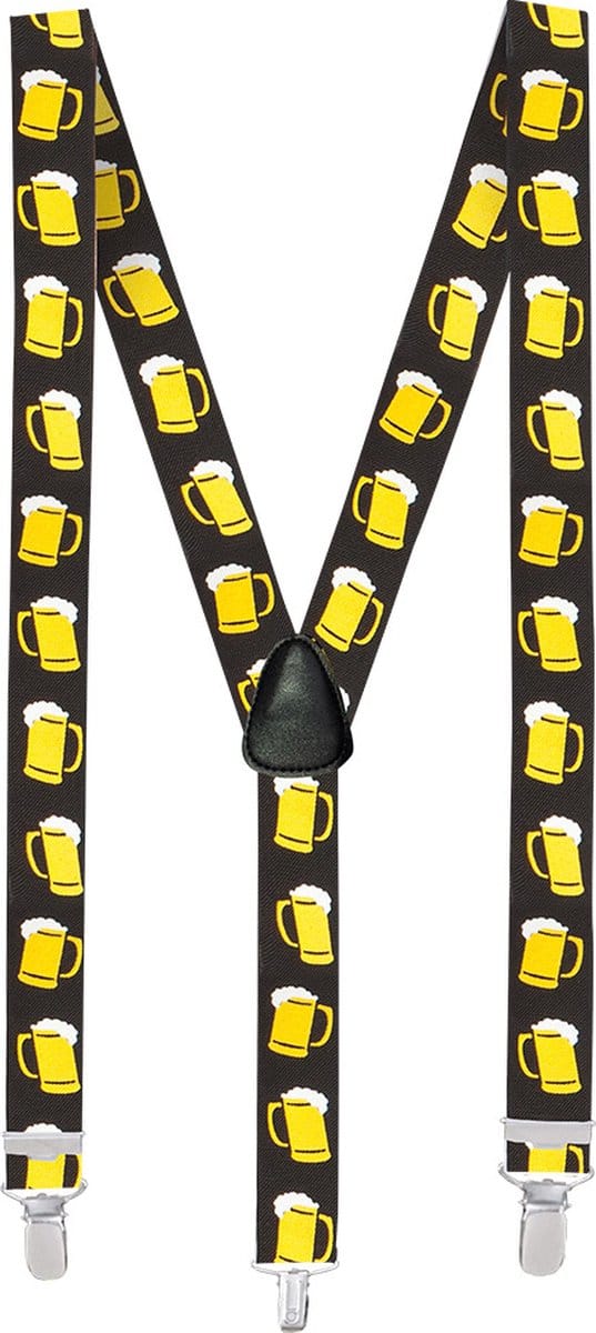 Boland - Bretels Bier Zwart - Volwassenen - Unisex - Student - Bierfeest