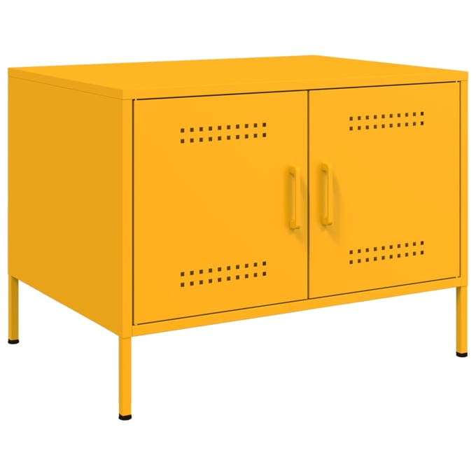 vidaXL - Salontafel - 68x50x50,5 - cm - staal - mosterdgeel
