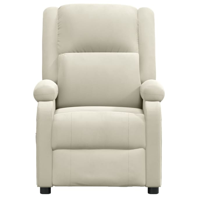 vidaXL - Fauteuil - verstelbaar - fluweel - crèmekleurig