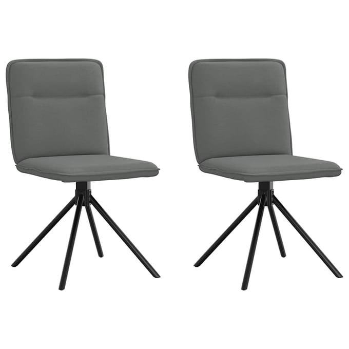 vidaXL - Eetkamerstoelen - 2 - st - stof - donkergrijs