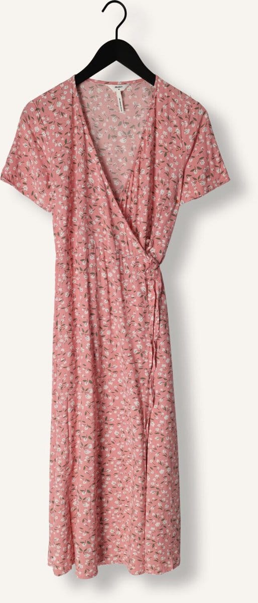 Object Objema Elise S/s Long Wrap Dress Dames - Jurk - Lichtroze - Maat 34
