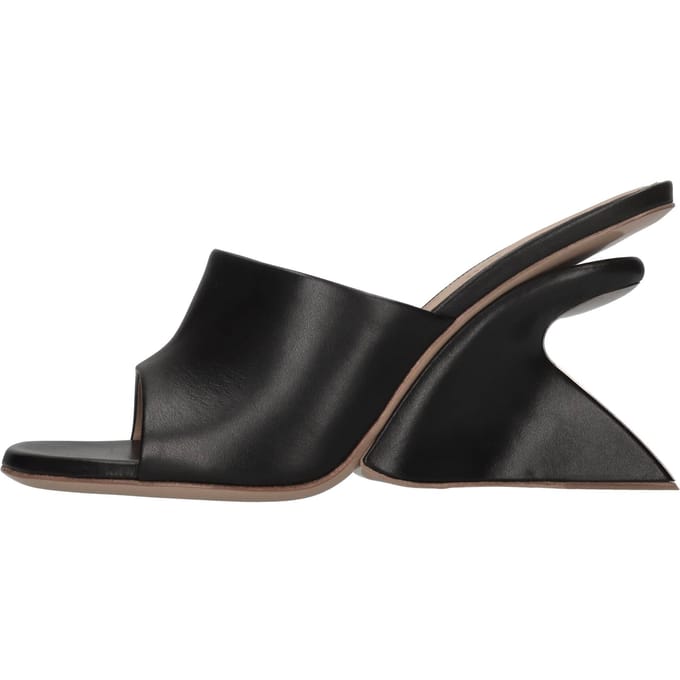 Open-toe JUG muiltjes wig 10 cm in zwart