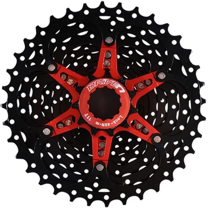 Cassette 10 speed Sunrace CSMX0 11-36T - zwart/rood
