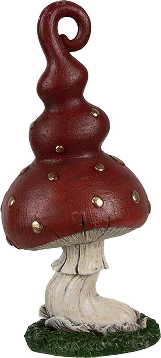Clayre & Eef Decoratie Paddenstoel 17 cm Rood Polyresin Herfst decoratie