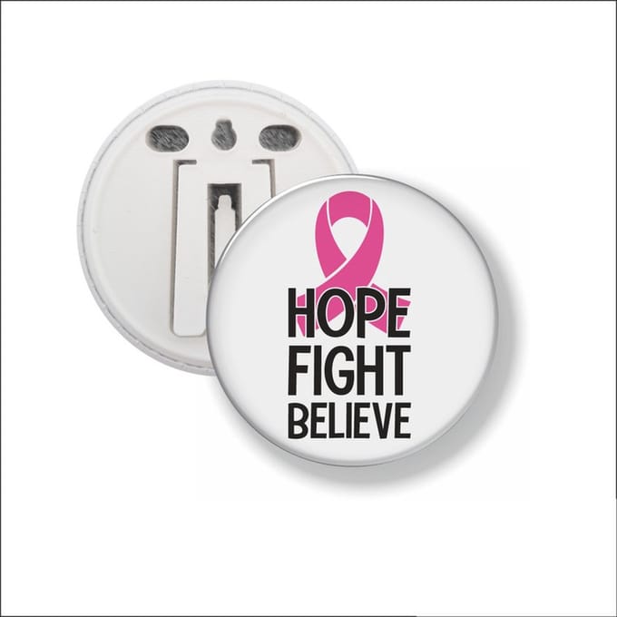 Button Met Clip 58 MM - Hope Fight Believe