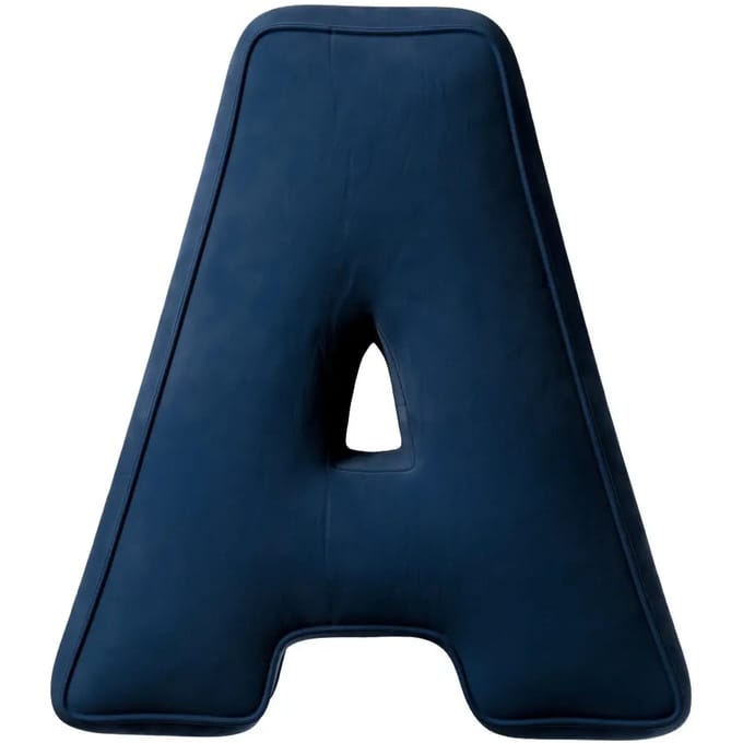 Kussen letter a Yellow Tipi Posh Velvet