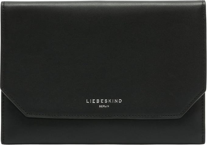 LIEBESKIND BERLIN Leren Koppeling Avondtas Lora Calf Optic Pouch Black Zwart