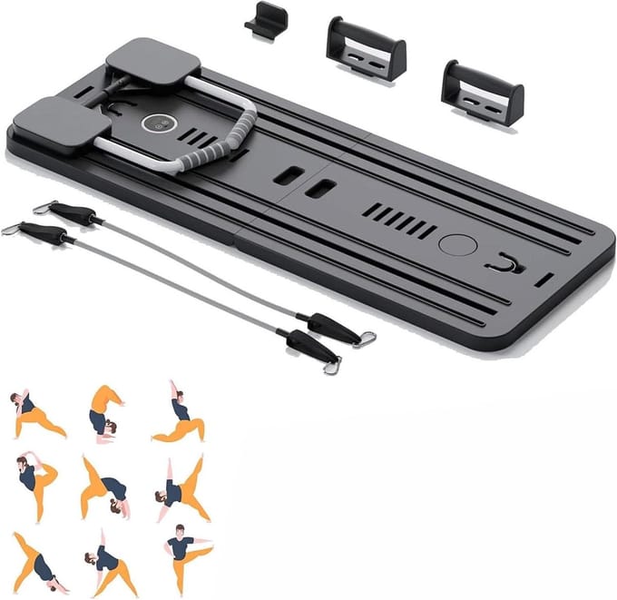 Pilates Board - Home Trainer - Full Body Workout - Verstelbare Weerstandsbanden - 106x41x7cm - 3