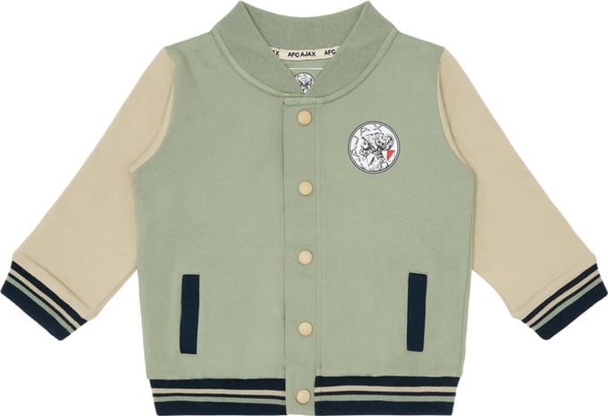 Ajax-baseball jacket groen beige peuter