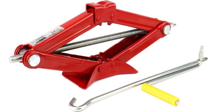 AMiO Universele Schaarkrik met Handslinger voor Auto Rood - 1.5 ton