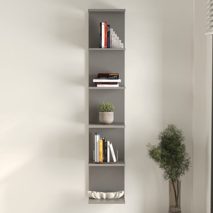 Wandplank Surahammar 180x34,5x30 cm grijs [en.casa]