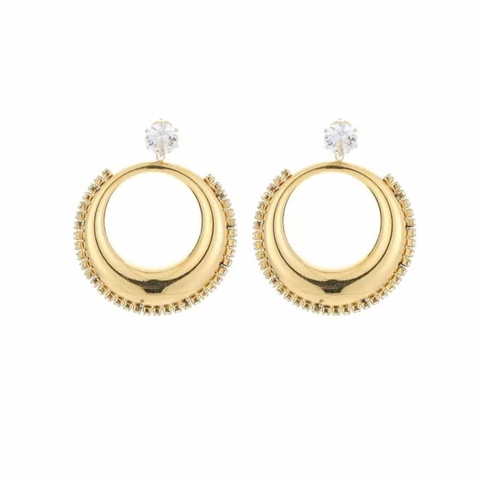 Michelle Bijoux Oorknoppen Chunky Strass Oorbellen Goud