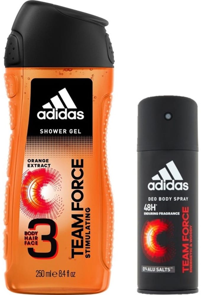 Adidas - Team Force - Douchegel 3-1 - 250ml & Deo Body Spray 48H - 150ml