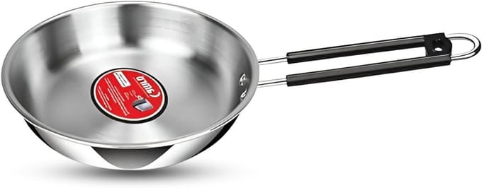Mini koekenpan - Omeletpan braadpan - Koken en serveren - Drielaagse constructie - 7 inch - Zilver