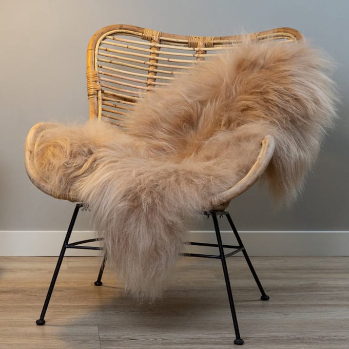 WOOOL Schapenvacht - IJslands Beige S (90x55cm) 100% Echt - Vloerkleed - ECO+