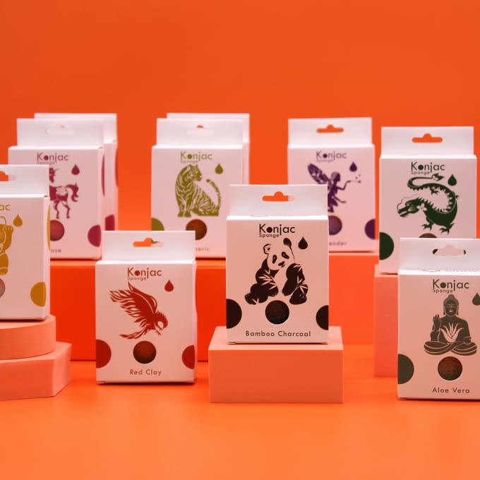 Traanvormige Konjac Spons - Bamboe Houtskool - Antibacterieel