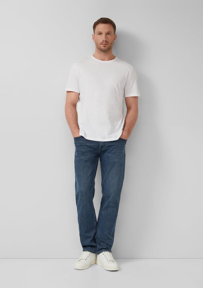 tapered fit jeans van katoenmix