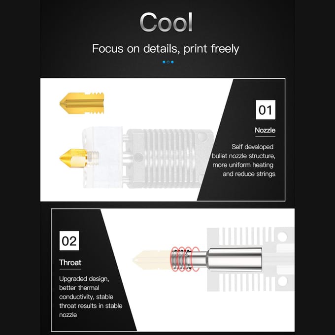 Ender 3 V2 volledig geassembleerde extruderkit met siliconen sok en mondstuk van 0,4 mm, efficiënte verwarming en Ender 3 V2 Full Assembled veelkleurig