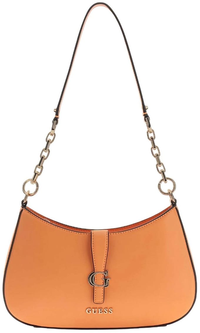 GUESS schoudertas Carrie Top Zip Shoulder Bag Apricot abrikoos