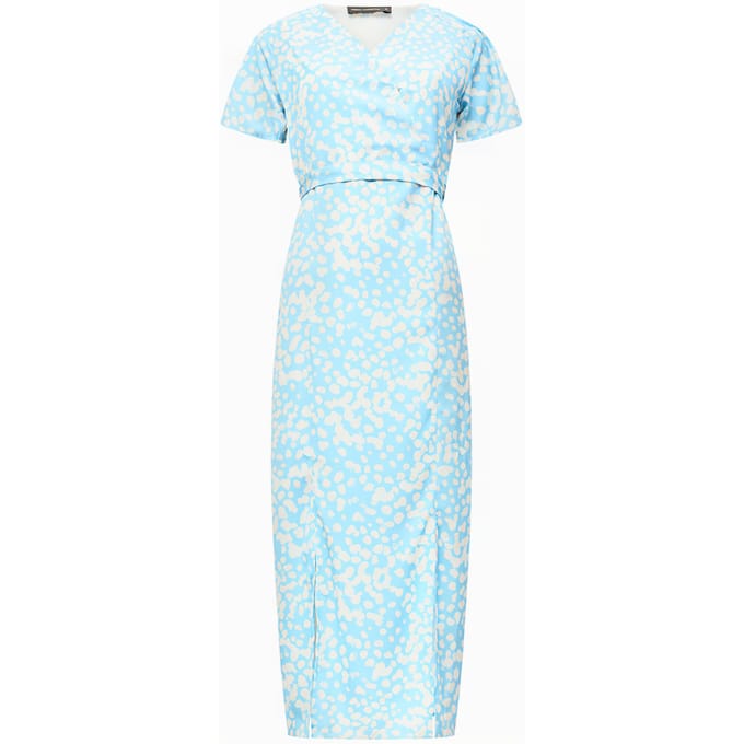 French Connection Aimee Wrap Ss Dress Cornflower / Ecru Größe: 10 | Midikleider Outlet | Damen | Braun