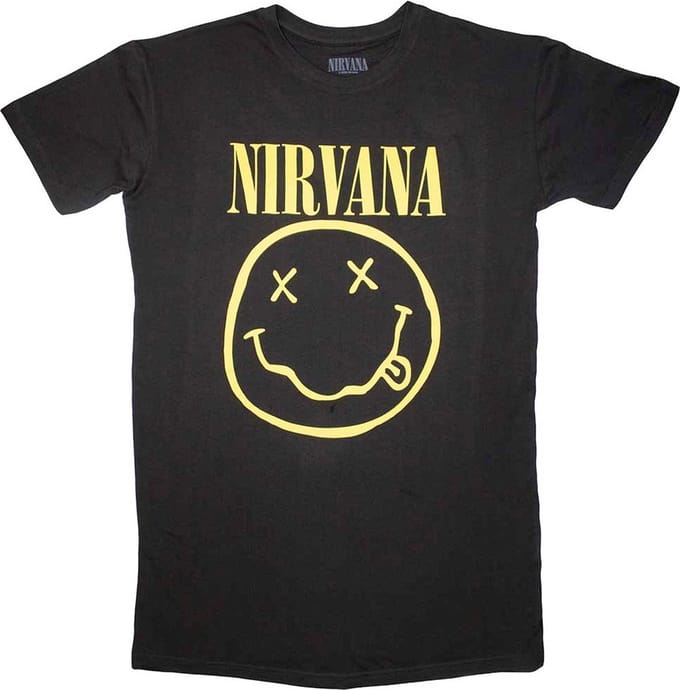 Nirvana - Happy Face Korte jurk - M - Zwart