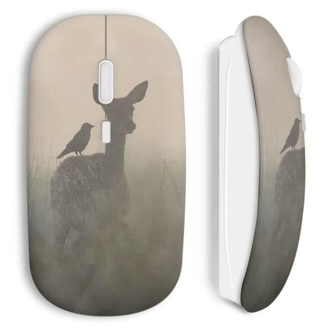 Souris sans fil - Faon - Biche romantique - USB - Compatible Mac et PC - WiFi