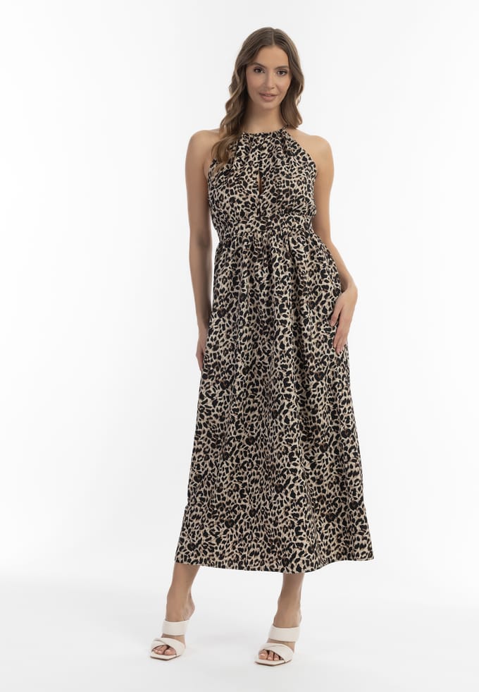 Faina Maxi-jurk met luipaardprint Dames beige leo