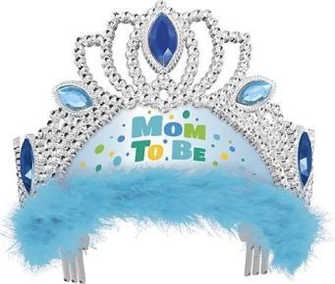 Mom - to - be - kroontje - blauw - babyshower - haza