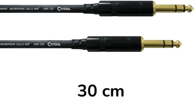 Cordial CFM 0.3 VV - Stereo jack - jack kabel, 30 cm.
