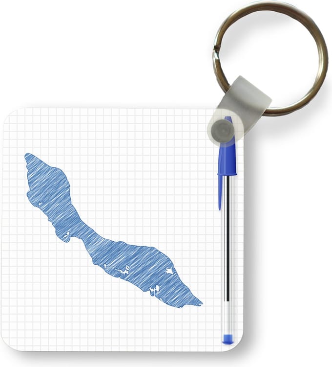 Sleutelhanger - Uitdeelcadeautjes - Een illustratie van Curaçao met een balpen - Plastic