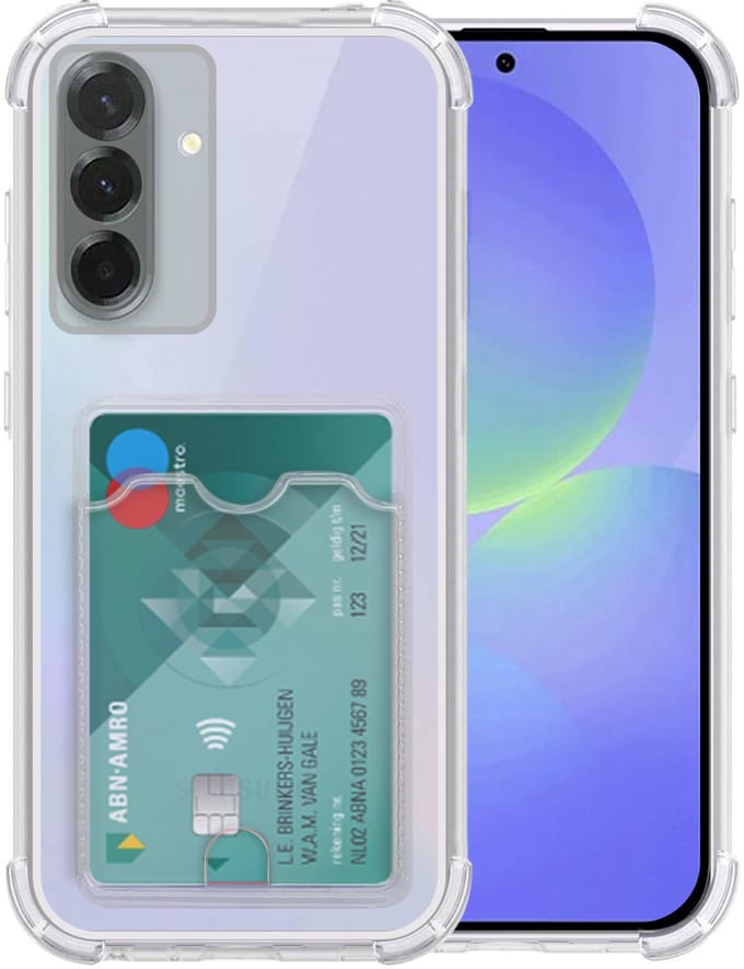 Transparant hoesje met Pasjeshouder geschikt voor Samsung Galaxy A36 - Shock Proof Case – Kaarthouder