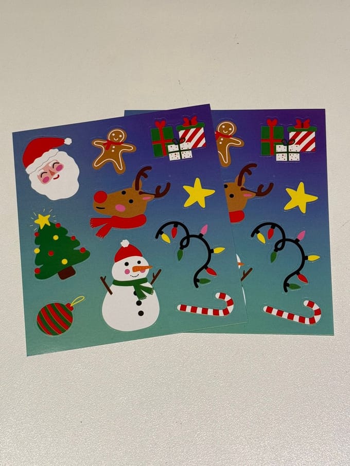 Kerst Stickers - Kerstdecoratie - Kerstcadeau - 2 Stuks - Groen/Blauw