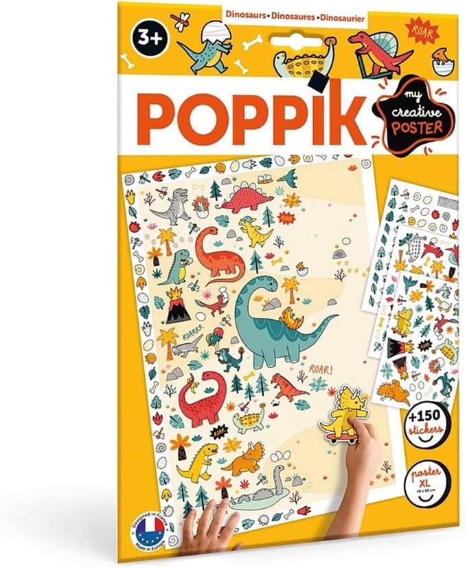 Poppik Creatieve stickerposters - Dinosaurussen - meer dan 150 stickers