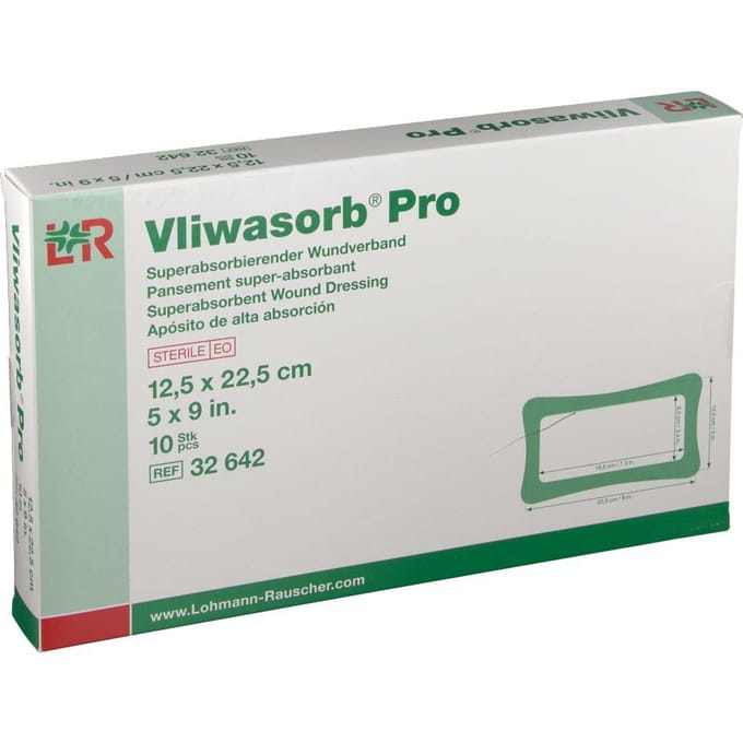 Vliwasorb Pro Absorberend Verband 12,5 x 22,5 cm 10