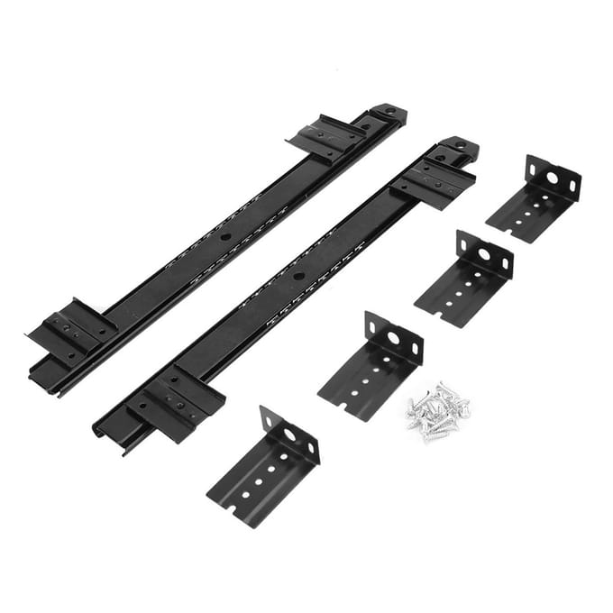 2 Stuks Verdikt Koudgewalst Staal Computerbureau Toetsenbord Schuifrail Beugel(zwart) black